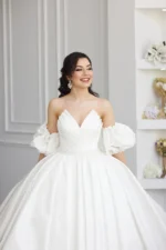 Kol Aksesuarlı Prenses Model Gelinlik