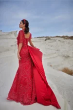 Abiye Kırmızı Taşlı - Görsel 5