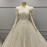 Full Taşlı Prenses Model Tesettür Gelinlik