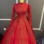 İşlemeli Prenses Model Tesettür Nişanlık