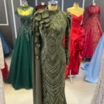 Tek Kol Kaftanlı Balık Model Tesettür Abiye Nişanlık